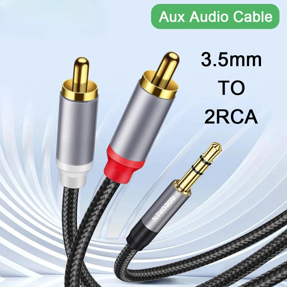 3.5mm to 2 RCA Audio Splitter Cable for Clear Sound - Smarsty