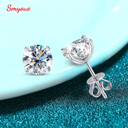 GRA Certified Moissanite Stud Earrings Sterling Silver - Smarsty