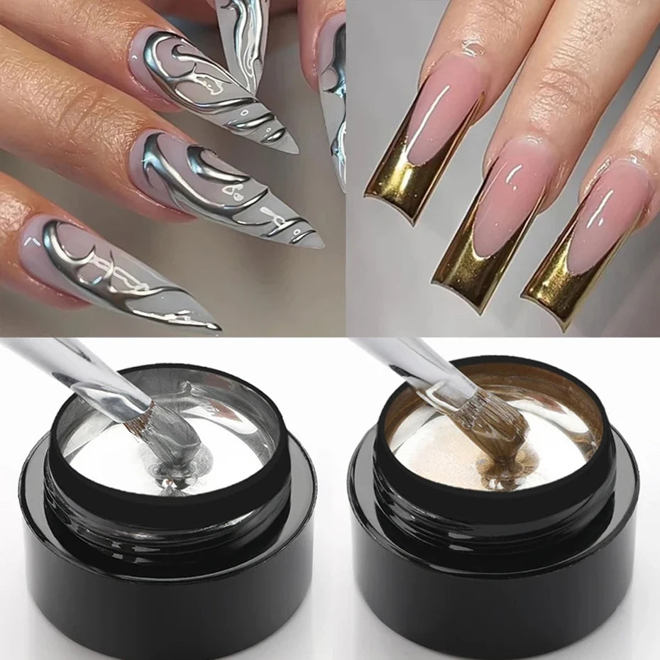 Metallic Chrome Gel Nail Polish for Stunning French Art - Smarsty