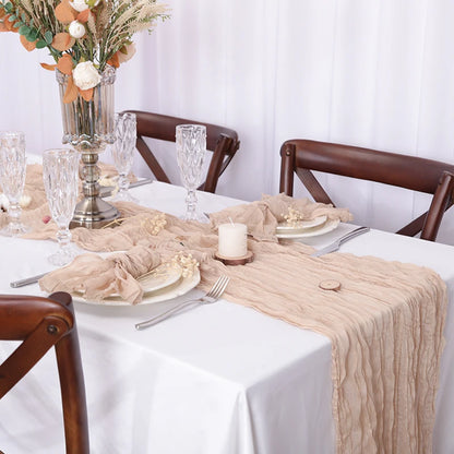 Rustic Cheese Cloth Table Runner for Weddings and Events - Smarsty