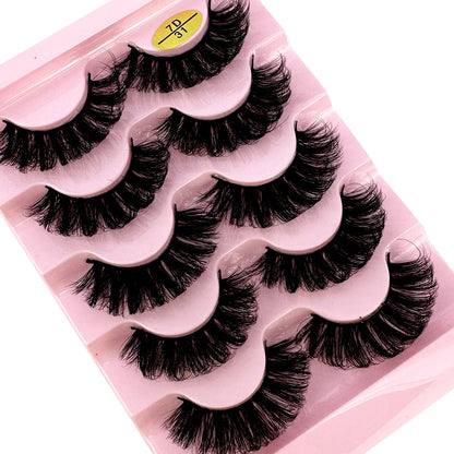 3D Natural Cat Eye False Eyelashes Fluffy Soft 5 Pairs - Smarsty