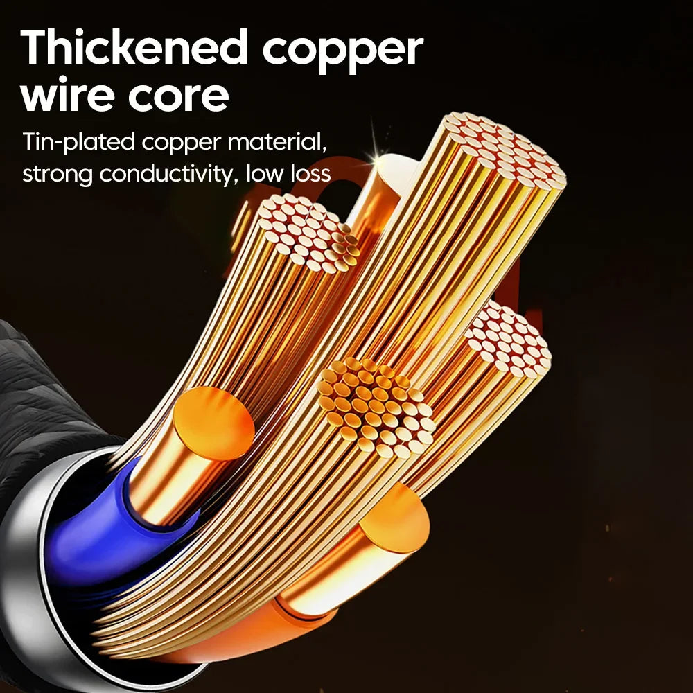 NNBILI USB C Quick Charging Cable 240W Nylon Braided Transparent Type C High-speed Charger Wire for Samsung Huawei Mi Data Line - Smarsty