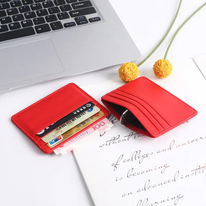 1Pc Pu Leather ID Card Holder Candy Color Bank Credit Card Box Multi Slot Slim Card Case Wallet Women Men Business Card Cover - Smarsty
