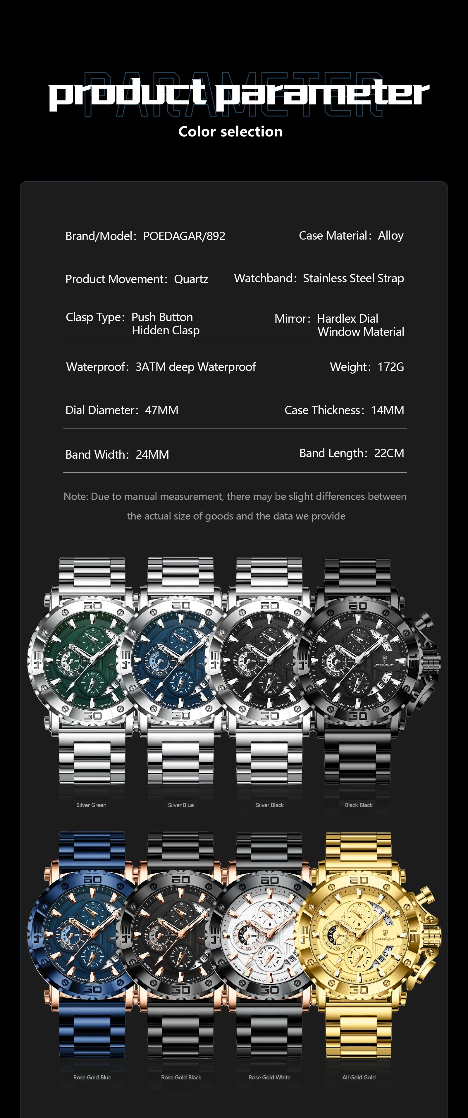 Luxury Waterproof Men's Chronograph Watch with Calendar - Smarsty
