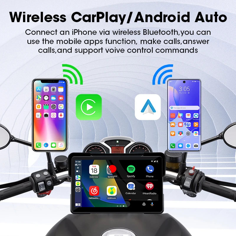 Motorcycle DVR GPS Navigation With CarPlay And Android Auto - Smarsty