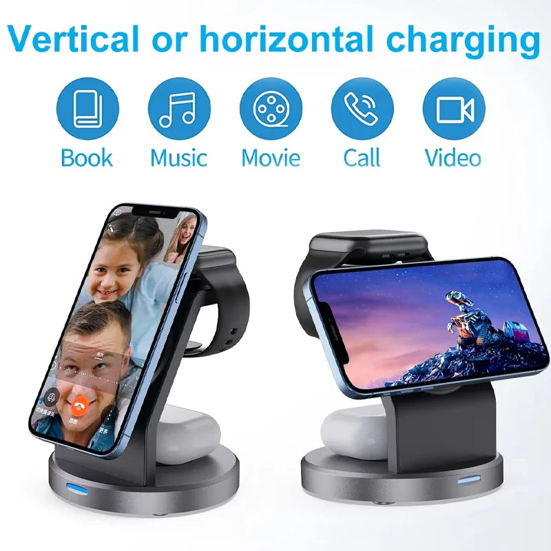 Three In One Magnetic Wireless Charger Stand For iPhone - Smarsty