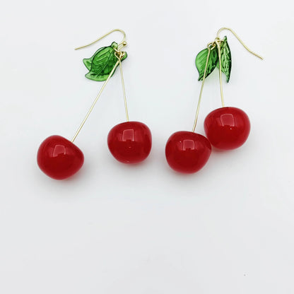 Cute Cherry Drop Earrings for Women - Trendy Summer Jewelry - Smarsty