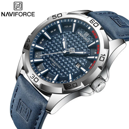 NAVIFORCE Men Fashion Waterproof Quartz Watch with Leather Strap - Smarsty
