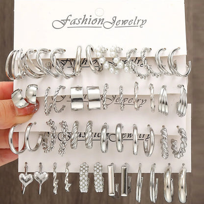 Vintage-Inspired Small Hoop Earring Set for Women - Smarsty