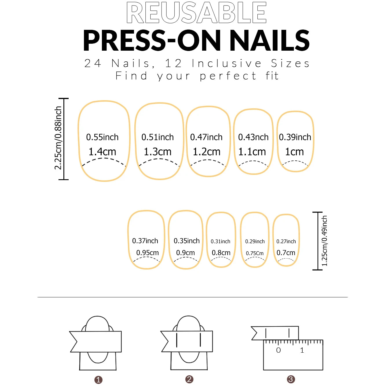24 Piece Long French Minimalist Color Matching Nails Set - Smarsty