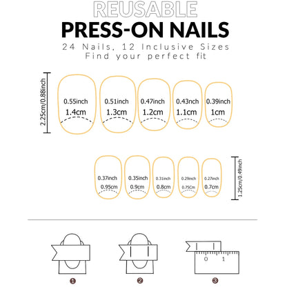 24 Piece Long French Minimalist Color Matching Nails Set - Smarsty
