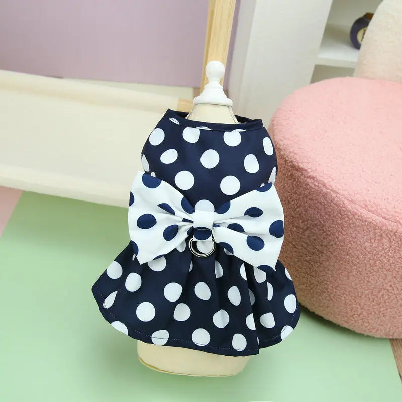 Lovely Dot Pattern Dog Dress for Wedding Parties - Smarsty
