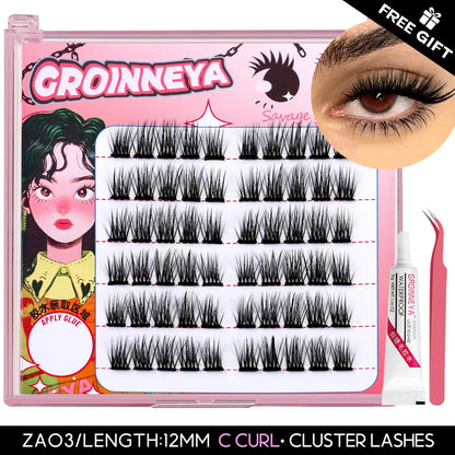 GROINNEYA DIY Eyelash Extension Kit with 280 Clusters - Smarsty