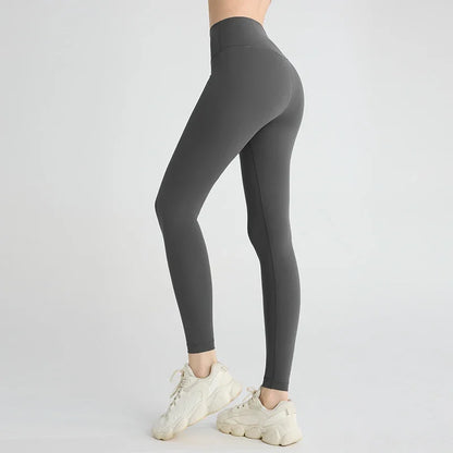Naked feeling Yoga Leggings Women High Waisted Hip Lifting Fitness Leggings Running Cycling Pants Breathable Sports Leggings - Smarsty