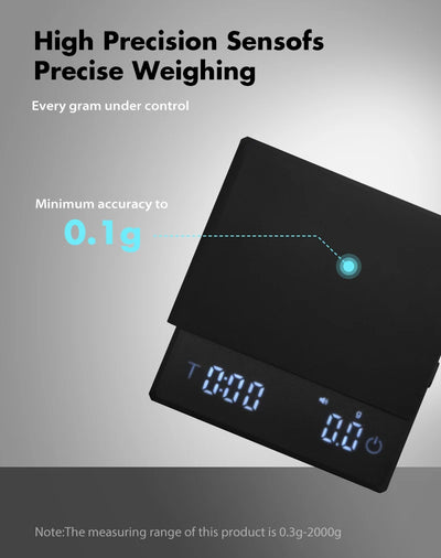 AliKisscafe Coffee Scale Digital Weight Electronic Kitchen Measuring Scales 0.1g High Precision Espresso Accessory Barista Tool by Smarsty