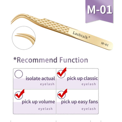 Precision Fiber Tip Eyelash Extension Tweezers with Diamond Grip - Smarsty