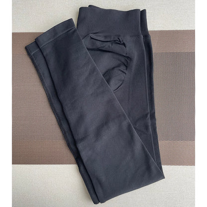 TKITK Leggings Women Seamless Sports Yoga Pants Low Ribbed Band Gym clothes Fitness Workout wear Scrunch Bum Tights - Smarsty