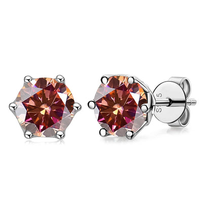 1 CT D Color Moissanite Stud Earrings Sparkling 925 Silver - Smarsty