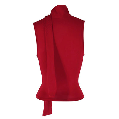 Solid Tank Summer New Women Sexy Sleeveless V-Neck Lady Top Fashion Bandage Streetwear Casual Slim Tank Elegant Knitted Clothing - Smarsty
