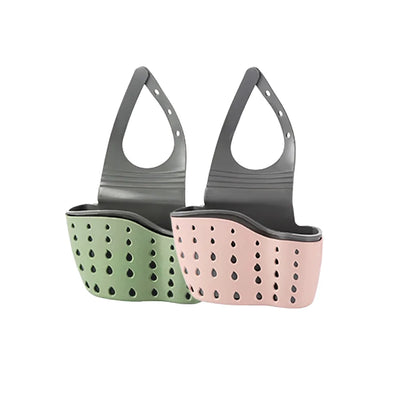 Home Storage Drain Basket Kitchen Sink Holder Adjustable Soap Sponge Shlf Hanging Drain Basket Bag Kitchen Accessories by Smarsty