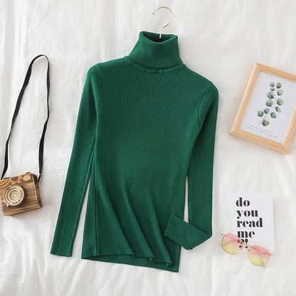 2025 Women Turtleneck Sweater Knitted Soft Pullovers Cashmere Jumpers Basic Solid Soft Sweaters Women Autumn Winter Casual Top - Smarsty