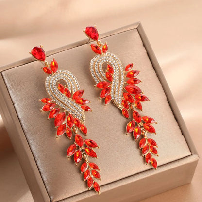 Trendy Long Tassel Leaf Earrings for Unique Holiday Style - Smarsty