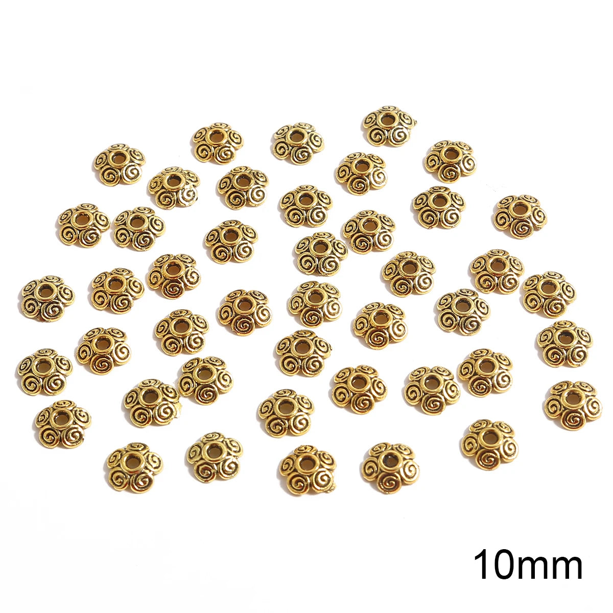 50pcs Tibetan Silver Leaf Flower Bead Caps for Jewelry Making - Smarsty