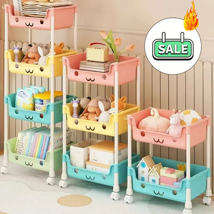 Storage Trolley Bookshelf Snack Rack For Children Storage Organizer Bathroom Accessories Closet Organizer Toy Kitchen Storage by Smarsty