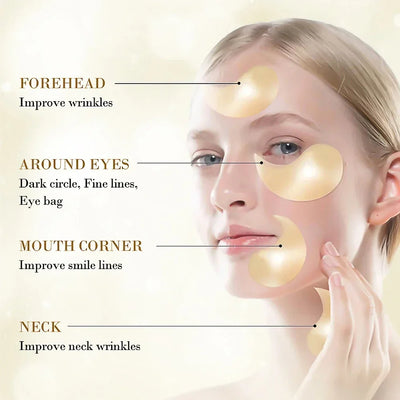 24K Gold Hyaluronic Acid Eye Mask for Dark Circles - Smarsty