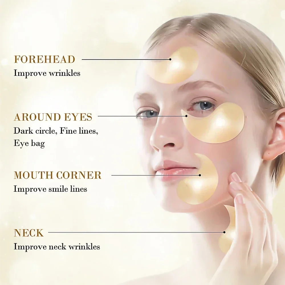 24K Gold Hyaluronic Acid Eye Mask for Dark Circles - Smarsty
