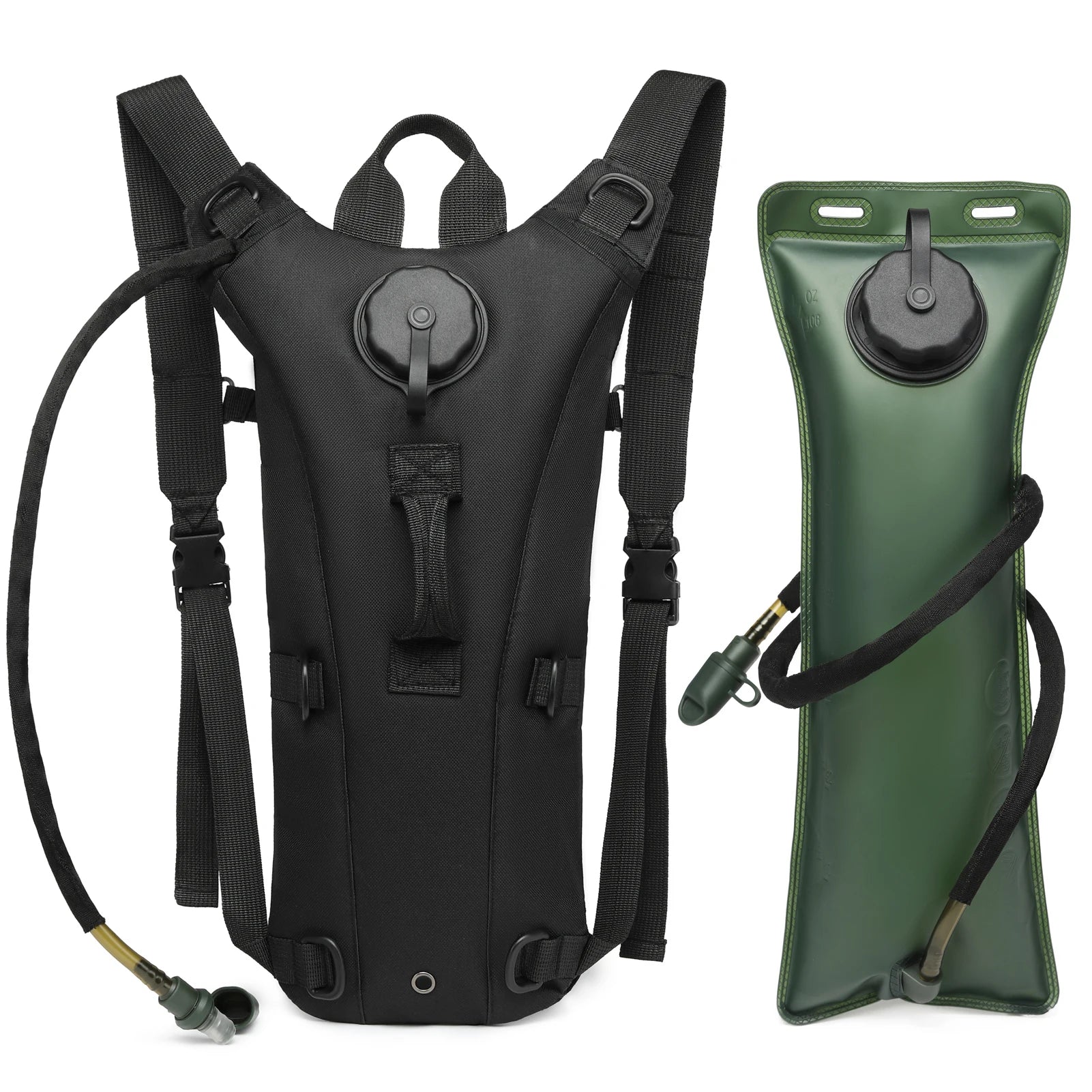 Tactical Water Hydration Pack - Military Class Camel Backpack with 3L Leakproof Water Bladder for Running, Jogging, Cycling - Smarsty