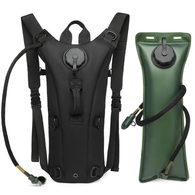 Tactical Water Hydration Pack - Military Class Camel Backpack with 3L Leakproof Water Bladder for Running, Jogging, Cycling - Smarsty