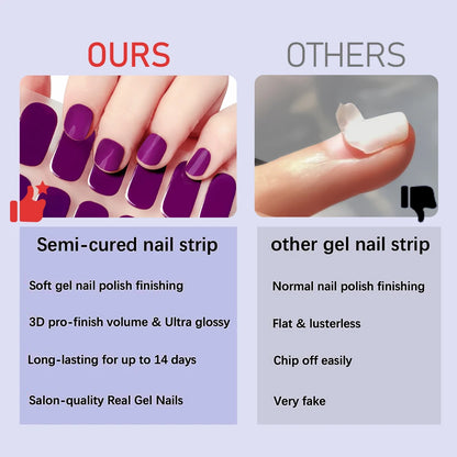 Long-Lasting Semi-Cured Gel Nail Stickers for Easy Application - Smarsty