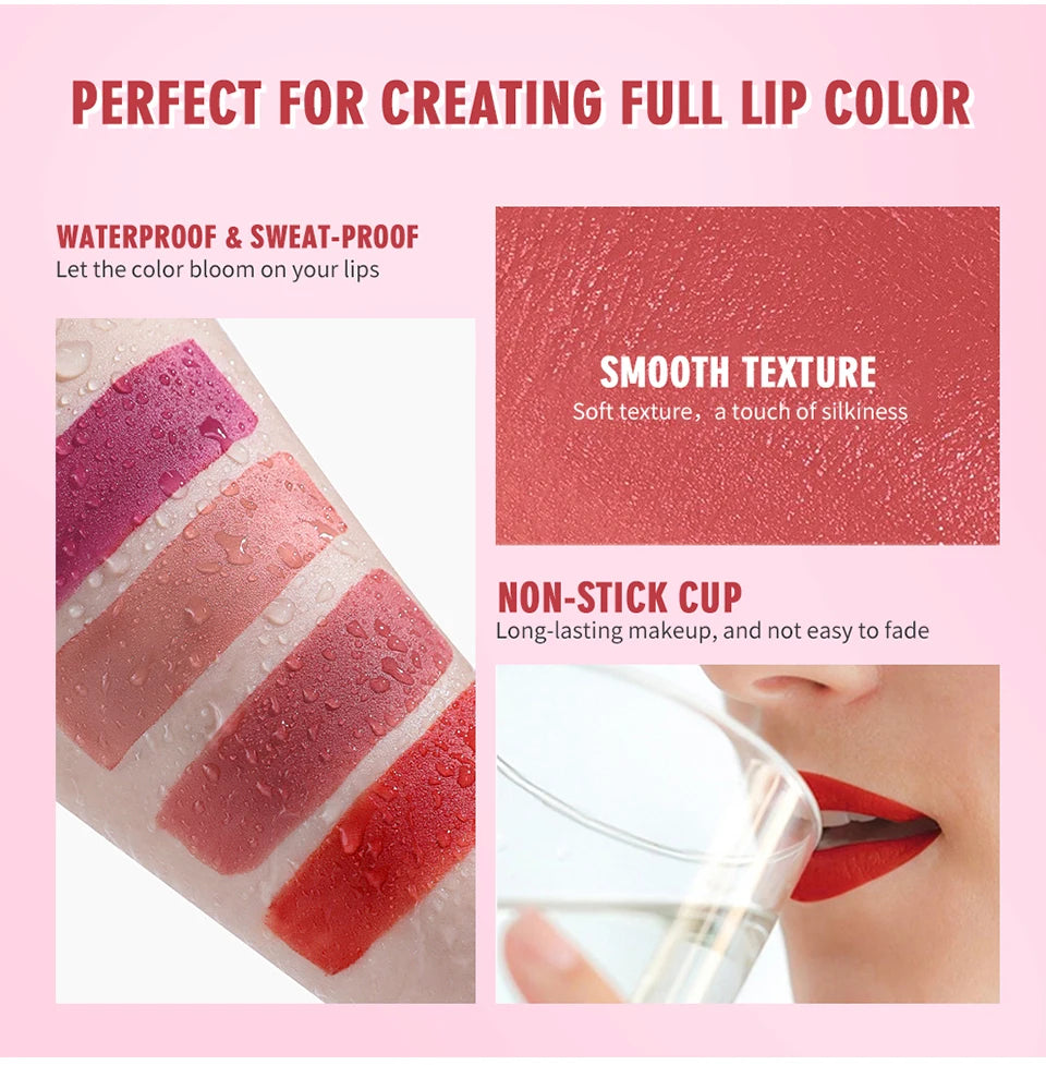 Long Lasting Matte Lipstick Set Waterproof Lip Gloss - Smarsty