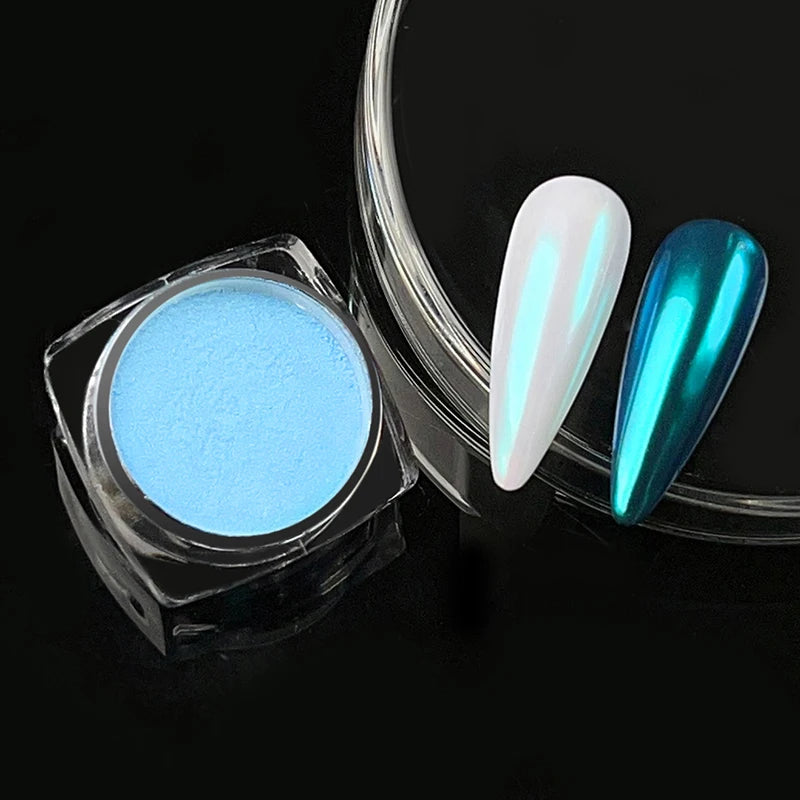 Aurora Pearl White Nail Glitter Powder for Stunning Designs - Smarsty