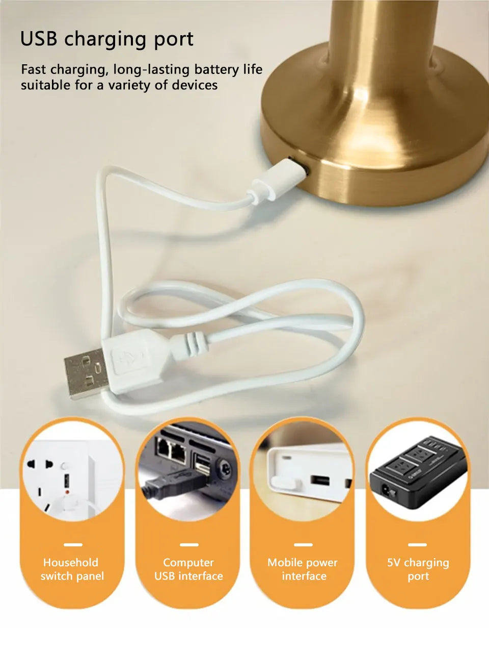 Rechargeable LED Table Lamp with Touch Control - Smarsty