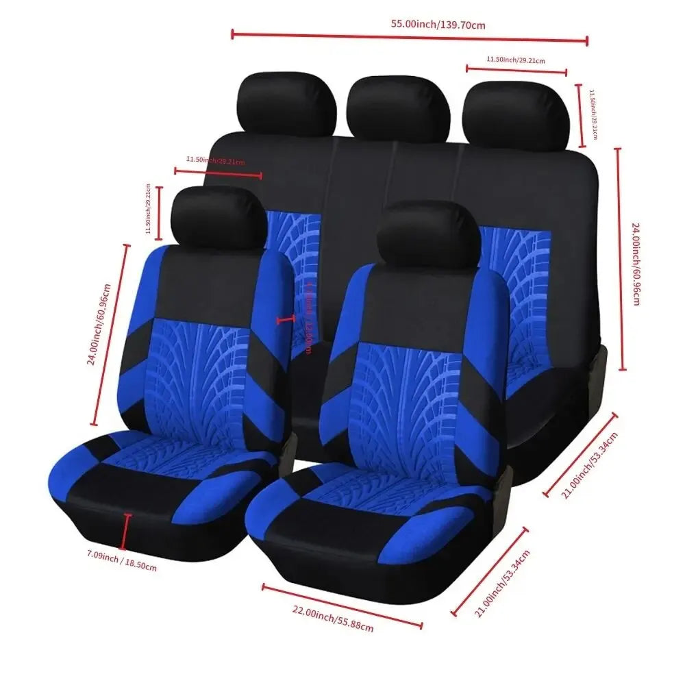Universal Car Seat Covers Full Set Front And Rear Bench - Smarsty