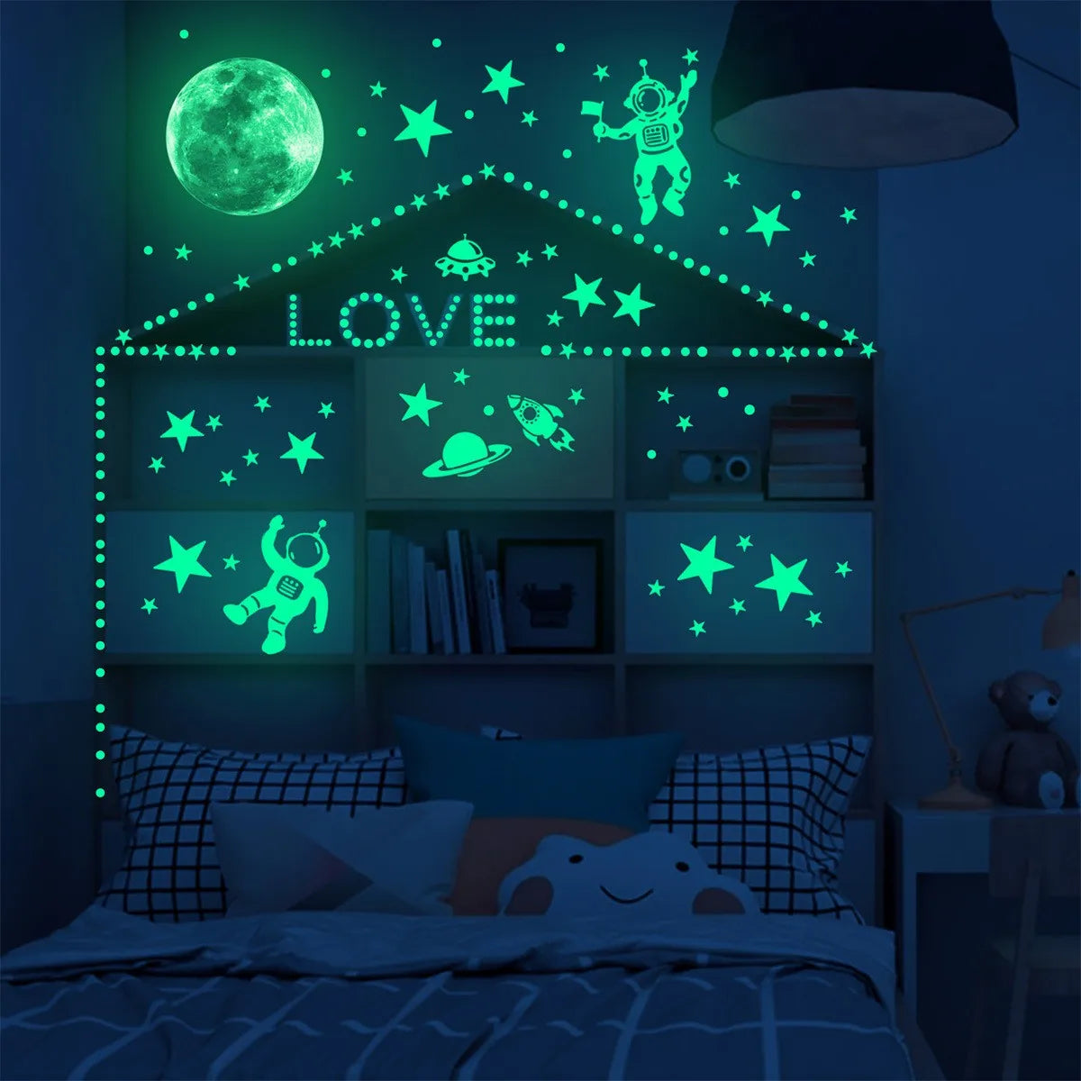 Luminous Moon and Stars Wall Stickers for Kids - Smarsty