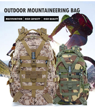 40L Tactical Backpack for Men Camping Hiking Backpacks Reflective Outdoor Travel Bags Survival Molle Climbing Rucksack Bag - Smarsty