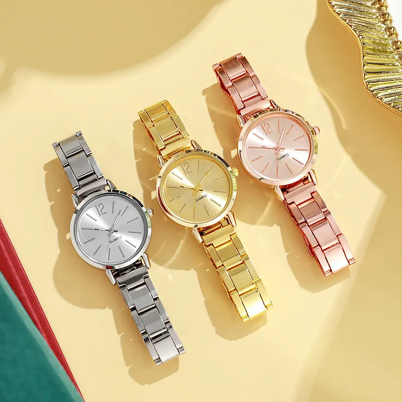Luxury Women Quartz Wristwatch Set with Hollow Strap - Smarsty