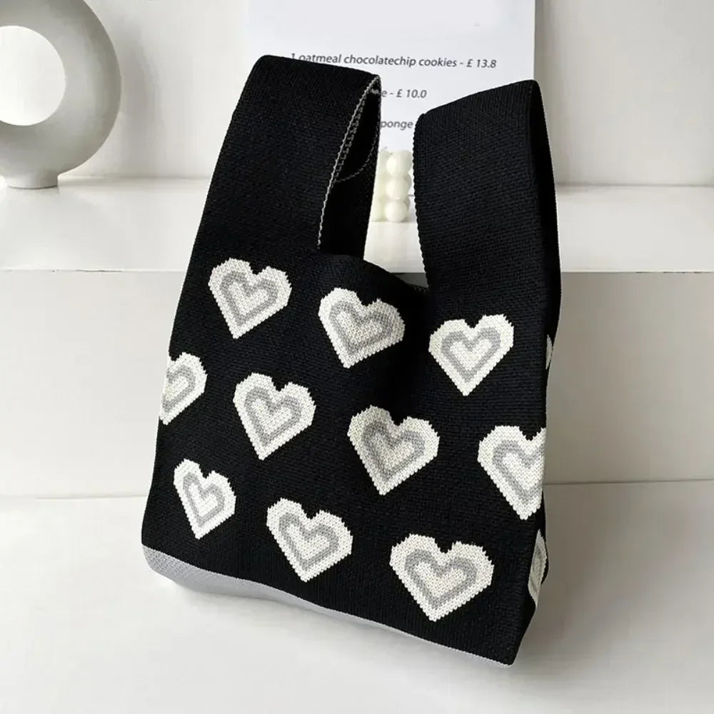 Cat Knit Handbag High Capacity Knot Wrist Bag For Women - Smarsty