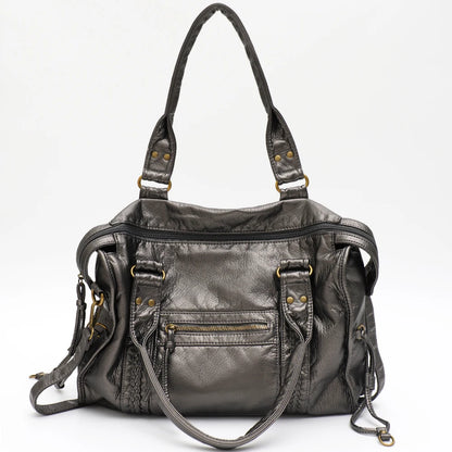 PU Leather Tote Bag With Zip Pockets Crossbody For Travel - Smarsty