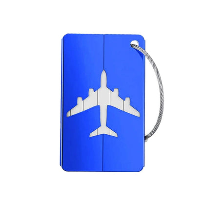 Aluminum Alloy Travel Luggage Tag Hanging Tag Suitcase Tag Plane With Name ID Cards Anti-lost Solid Color Travel Accessories - Smarsty