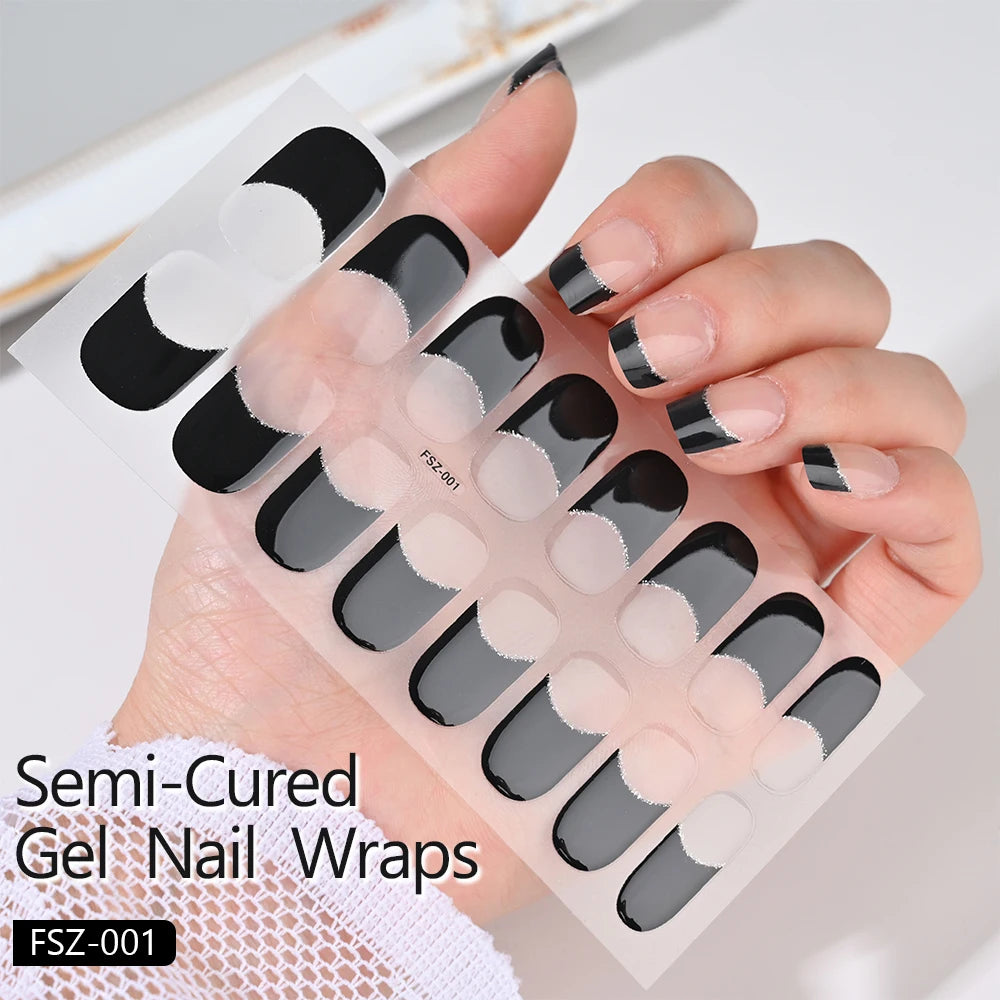Long-Lasting Semi-Cured Gel Nail Stickers for Easy Application - Smarsty