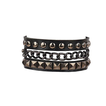 Punk Hip Hop Leather Skull Bracelet for Unisex Fashion - Smarsty