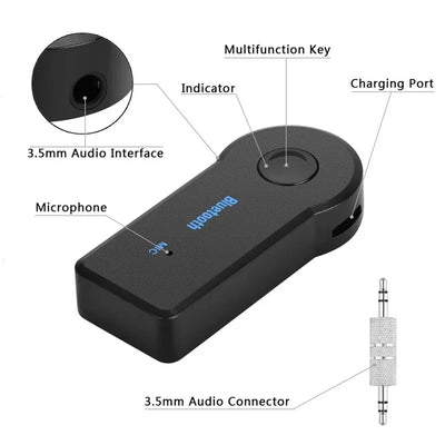 2 in 1 wireless Bluetooth 5.0 receiver 3.5mm jack for car music audio aux A2DP headphone transmitter adapter reciever handsfree - Smarsty