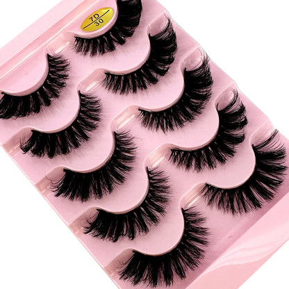 3D Natural Cat Eye False Eyelashes Fluffy Soft 5 Pairs - Smarsty