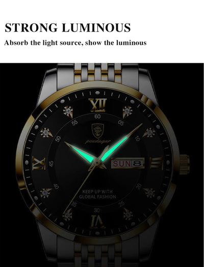 Luxury Waterproof Luminous Leather Quartz Watch for Men - Smarsty