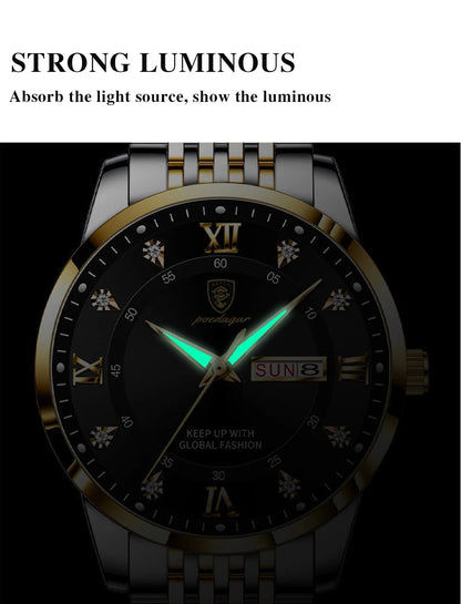 Luxury Waterproof Luminous Leather Quartz Watch for Men - Smarsty