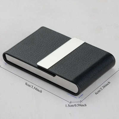 High Quality Business Multifunction Card Holder Case Slim PU Leather Metal Pocket Card Holder with Magnetic Shut Cigarette Case - Smarsty
